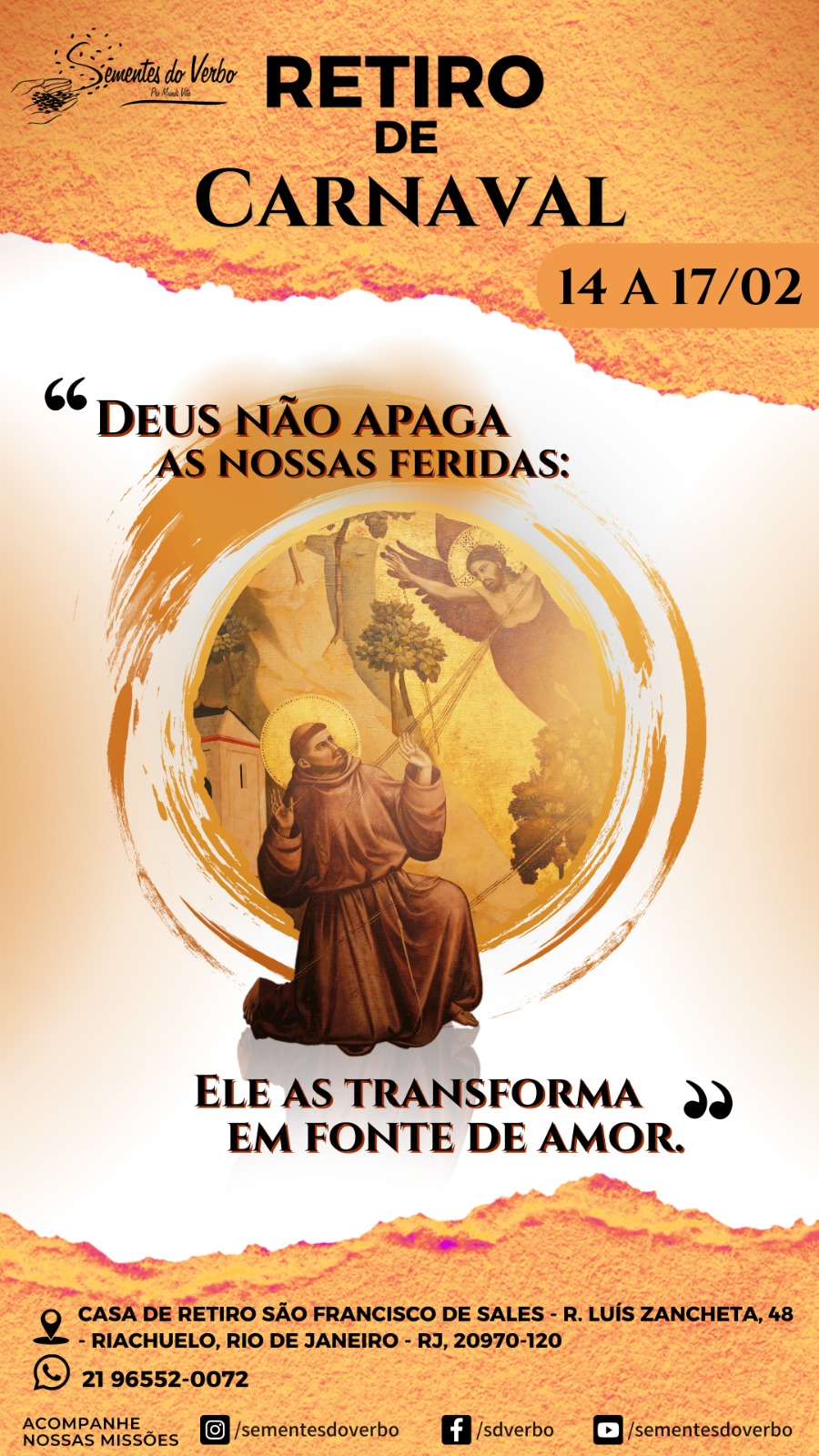 Retiro de Carnaval: Deus não apaga as nossa – Rio de Janeiro